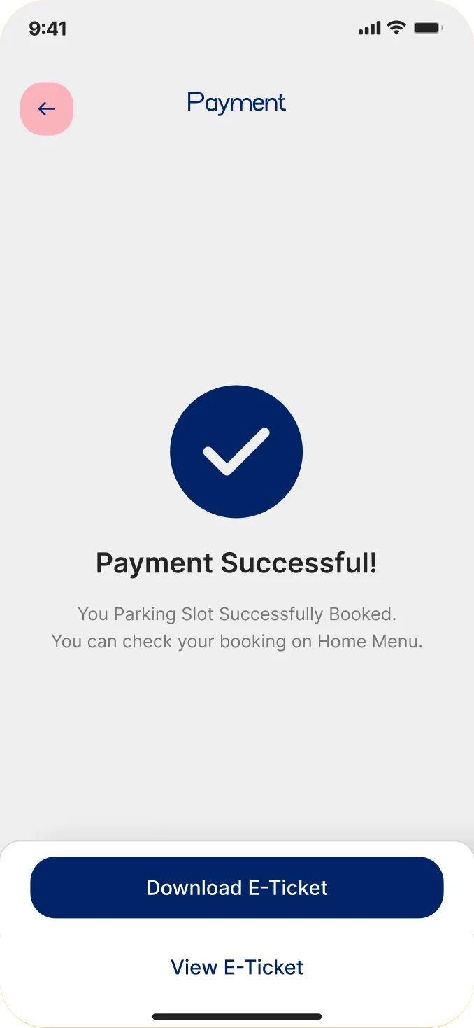 Payment successful screen
