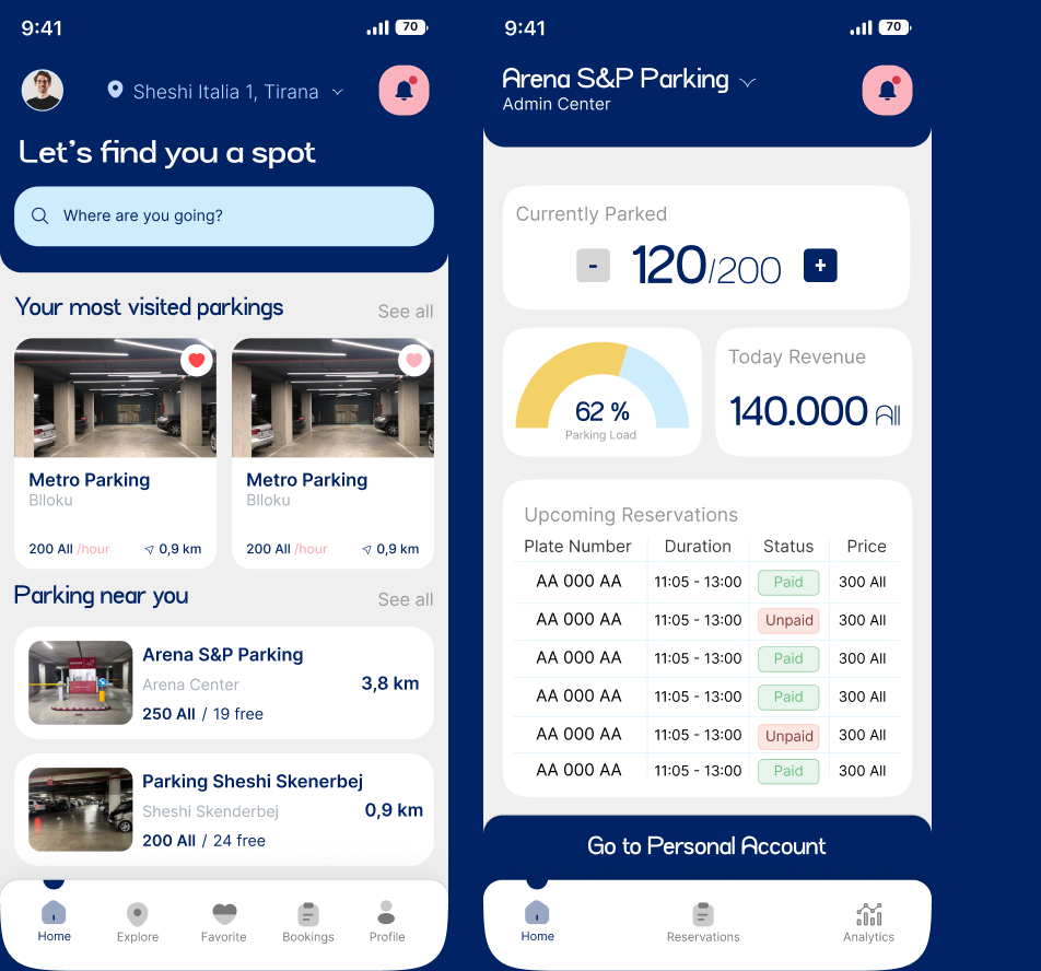Driver and operator app experiences side by side